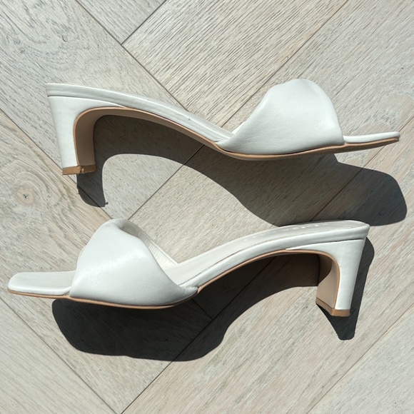 designer nelson made leather 'maya' mules - ivory / off-white, size EU 39 - Picture 10 of 12